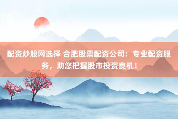 配资炒股网选择 合肥股票配资公司：专业配资服务，助您把握股市投资良机！