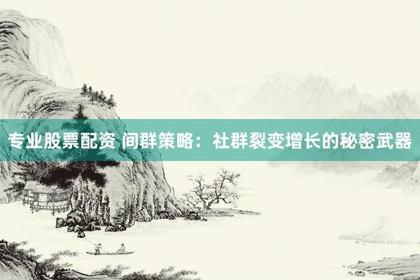 专业股票配资 间群策略：社群裂变增长的秘密武器